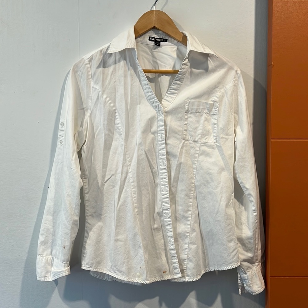 Express size Large White Button Down